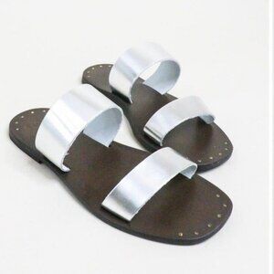 Joie Bannerly Sandals in Silver Woman's 6.5‎ New with cloth dust bag